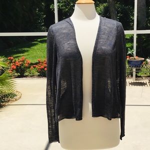 Eileen Fisher Gray Soft Sheer Cardigan - Linen Blend Sz. Large EUC